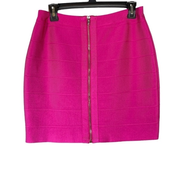 Herve Leger X Forever 21 Women's size Large Bandage Mini Skirt in Pink  zip back - Picture 3 of 6